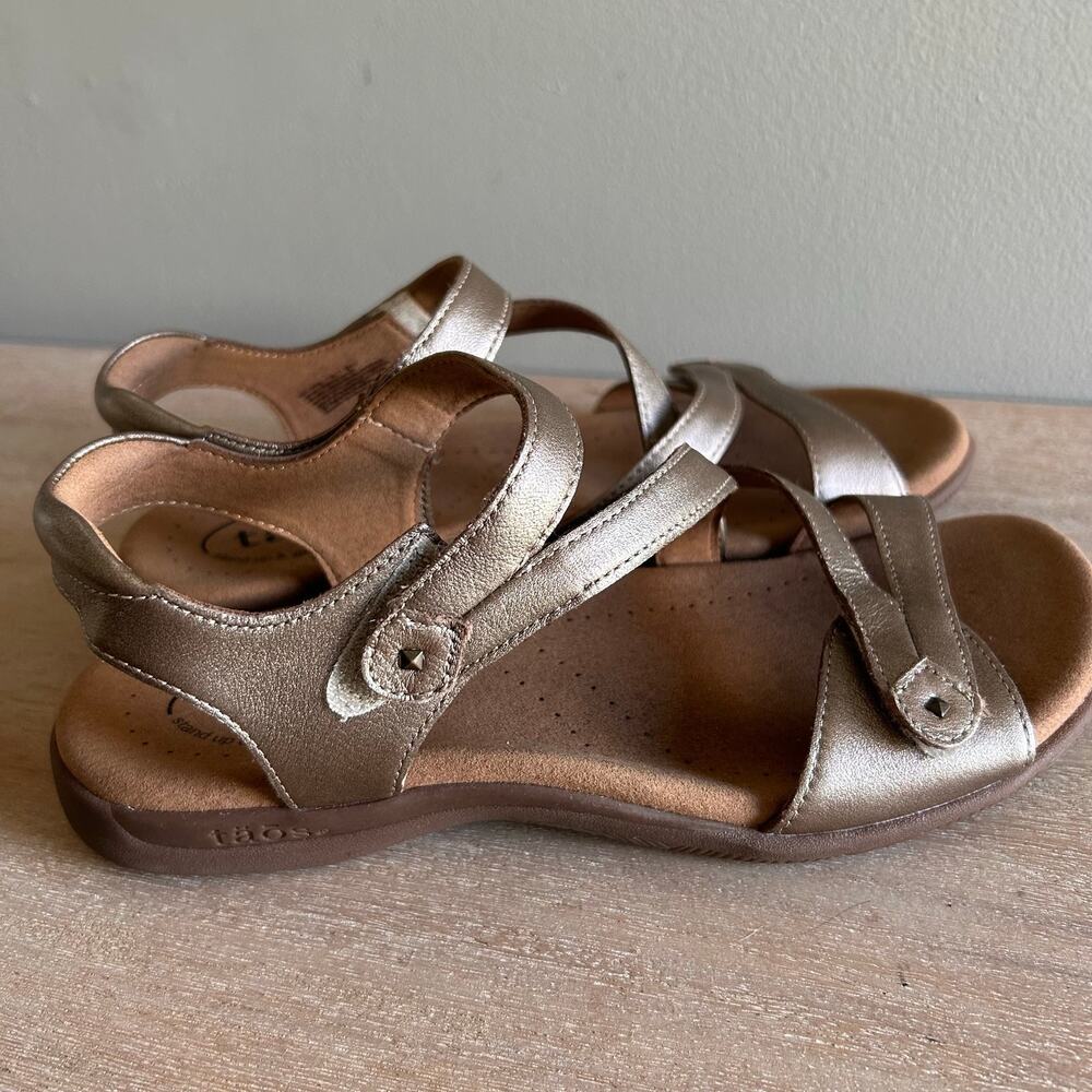 Taos Leather Sandals, Size 7, Metallic Bronze